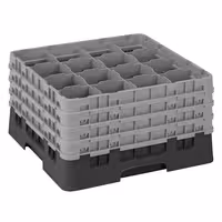 CAMBRO | CAMRACK® - Košara za pranje čaša 1/1 - 16 odjeljaka - Sa 4 produžetka - 500x500 mm - Crna boja
