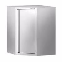 Ugaona zidna ormarić od nehrđajućeg čelika – 700 x 700 mm – sa krilnim vratima – visina: 800 mm