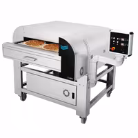 Electric Conveyor Pizza Oven - with Fireclay Stone Conveyor Belt - 1500x2500mm (59.1"x98.4") - Digital Controls - Belt width: 780mm (30.7") - up to 400°C - 200 pizzas/hour - Ø 32 cm each