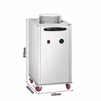 Heated Plate Dispenser - Single Stack - Mobile (on castors) - 1kW - 40 plates