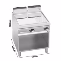 Plită de gătit pe gaz – 20 kW – netedă și striată