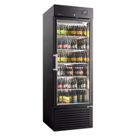 Frigorífico expositor de bebidas SUPERCOOLER - 687mm - 500L - interior em aço inoxidável - com 1 porta de vidro - com indicação/painel digital de temperatura - Preto - arrefece abaixo de 0 °C