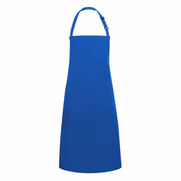 KARLOWSKY | Basic Chef Bib Apron with 2-Section Pocket – Blue - 75×90 cm - Poly-Cotton 65/35