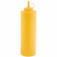 (6 Stück) Quetschflasche - PET - 650ml - Ø 65mm - mit Verschlusskappe - Gelb
