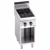 staklokeramički štednjak - Linija 700 - 400x714x1.040 mm - 6,4 kW - 2 ploče - samostojeći - otvoreni ormarić
