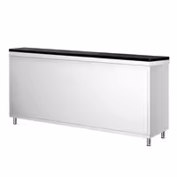 Rozsdamentes acél munkaszekrény PREMIUM – 1800x800 mm – tolóajtóval – gránit munkalapmal