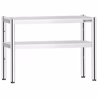 Pöytähylly - ruostumattomasta teräksestä - 2 tasoa - 1000x370 mm - korkeussäädettävä