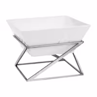 Açık Büfe Teşhir Standı - Paslanmaz Çelik & Melamin - köşeli - 200x200x175mm - dahil 1 Melamin Kase
