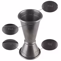 (6 adet) Jigger - İki Ölçekli - 2/4cl - ara çizgiler 1/3cl