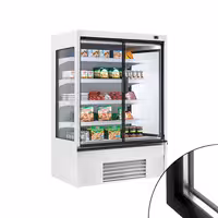 Přístěnný chladicí regál - 1330mm - 455 L - se 2 zasklenými křídlovými dveřmi a 4 policemi