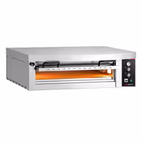 Electric Deck Pizza Oven Power - Single Deck - Refractory Stone Deck - 9 x Ø 34cm (13.4") - 230V 3 Phase - Mechanical Controls - incl. Hood
