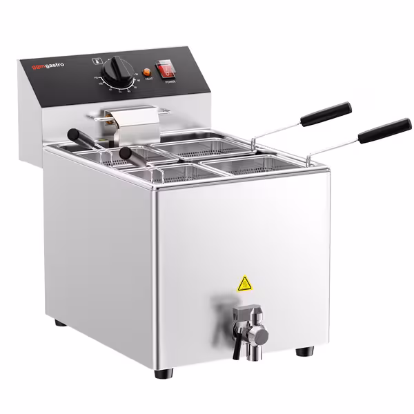 Electric Fierbător de paste profesional - de banc - 8 litri - 3,25 kW - cu robinet de scurgere - incl. 4 coșuri