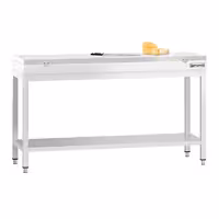 طاولة عمل ستانلس ستيل PREMIUM - 1600x700mm - مع رف سفلي - شامل لوح تقطيع أبيض