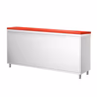 Roostevabast terasest tööpinnaga kapp PREMIUM - 1800x600 mm - koos 2 lükanduksega - sh lõikelaud, värv: punane