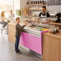 Ice Cream Display Freezer | LIAM - 1560mm - Static cooling - with LED lighting - for 13 x 5 litres Napoli pans - Pink