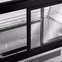 Countertop display fridge - 160L - 874mm - Double glazing - with 2 shelves - rear sliding glass doors
