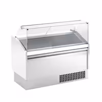 Ice Cream Display Freezer | LEVI - 1620mm - Static cooling - with LED lighting - for 9+9 x 5 litres Napoli pans - White