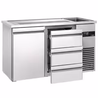 Direct Draw Beer Dispenser / Kegerator PREMIUM - 1550x700mm - 1 Solid Door & 3 Drawers
