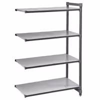CAMBRO | Regał dodatkowy CAMSHELVING® Basics Plus – szerokość: 1784 mm – wysokość: 1830 mm – z 4 półkami pełnymi