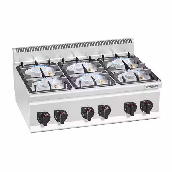 Plinsko kuhalo - 900x600x410 mm - 28,5 kW - 6 plamenika - nadpultni