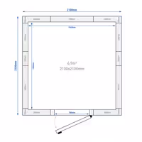 Cameră frigorifică de congelare - 2100x2100 mm - 6,10 m³ - cu perdea cu benzi PVC
