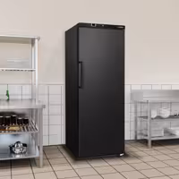 Szafa chłodnicza magazynowa ECO – 400 L – z 1 drzwiami – wewnętrzna strona drzwi z tworzywa sztucznego – czarna