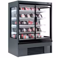 Commercial multideck display fridge - 1330mm - 711L - with 2 hinged glass doors & 4 shelves - Anthracite