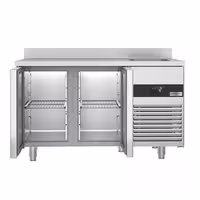 Rashladni pult PREMIUM - 1430x720 mm - 270 l - Ventilirano hlađenje - s 2 vrata - s 1 korita - Leđni podignuti rub