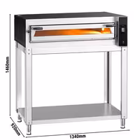 Electric Deck Pizza Oven - Single Deck - Refractory Stone Deck - 6 x Ø 35cm (13.8") - Touchscreen Controls - up to 400°C - incl. Base frame
