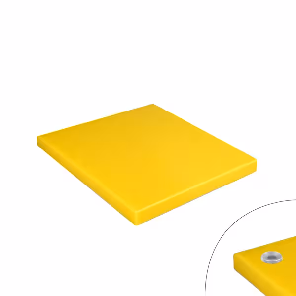 Kaymaz Ayaklı Kesme Tahtası - 250x400mm - Kalınlık: 20mm - HACCP uyumlu - Polietilen - Sarı