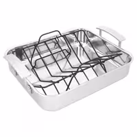 DEMEYERE | Industry 5 Roasting Pan – 390×330 mm Rectangular, XL Oven Only – Roasting Rack Included – 18/10 Stainless Steel