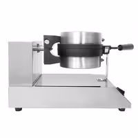 Commercial Waffle Maker - Single - Digital - 1.3kW - Shape: Round - Ø 185mm - with 180° rotating plates & temperature indicator - plates with Teflon coating