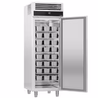 Dondurma Dolabı Paslanmaz Çelik - 600x800mm - 650L - 1 Kapı & 7 Destek ızgaraları, Kilit, Monoblok Soğutma, Fanlı Soğutma, Otomatik Defrost - R290 Soğutucu Gaz, Dijital Termostat & Ekran, -24°C ~ -12°C
