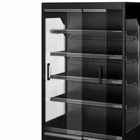 Commercial multideck display fridge - 1002mm - 440L - with 2 sliding glass doors & 4 shelves - Black