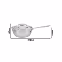 DEMEYERE | Industry 5 Conical Sauté Pan with Lid – Ø200 mm – 18/10 Stainless Steel – Induction Ready