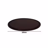 (12 adet) Pizza Tabağı Yuvarlak Düz - Polyethylen, Ø280mm, Oluklu/Kanallı Yüzey, Kahverengi