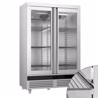Szafa chłodnicza ze stali nierdzewnej PREMIUM - 1200 litrów - z 2 szklanymi drzwiami