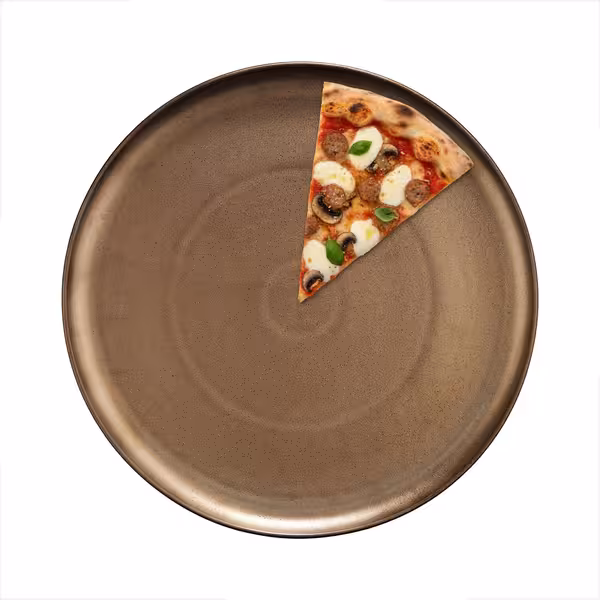 (12 adet) Pizza Tabağı Yuvarlak - Porselen, Ø310mm, Bronz