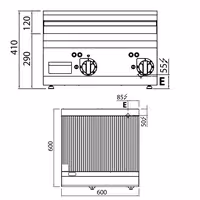 Plaque à snacker électrique - 8 kW - rainurée