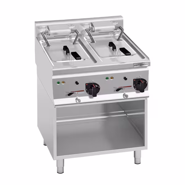 Elektro Doppelfritteuse - 10+10 Liter - 18 kW - inkl. Untergestell