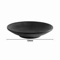 (6 adet) NERO - Düz Tabak - Melamin, Ø150mm, Siyah