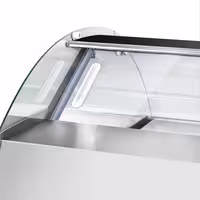 Countertop refrigerated display case - 118L - 695mm - Double glazing - round - 1 folding glass door - for fresh fish