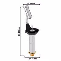 Duş Sprey Ünitesi - Kepçe Yıkama WATERSTOP ile kepçe yıkama duşu & entegre su geri akış önleyici & entegre su jeti regülatörü süzgeç tabağı dahil 81x98x264mm