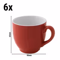 (6 kom) Colors - Šalica za kavu - 140 ml - Crvena