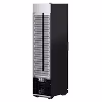 Commercial Beverage Display Fridge - 500mm - 295 Litres - with 1 hinged glass door - LED lighting - Black - Temperature range 0 to 7 °C