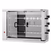 Commercial Electric Chicken Rotisserie Oven - Glass-Ceramic - 14.4kW - with 3 Skewers for up to 18 chickens