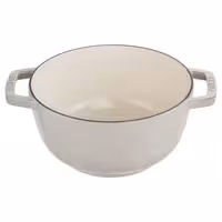 STAUB | Cast Iron Fondue Set – Ø 20 cm - White Truffle - 6 Forks, Burner, Board