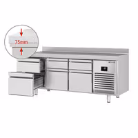 Commercial Counter Fridge PREMIUM PLUS - 1960x600mm - with 6 drawers - with upstand - capacity 385 litres