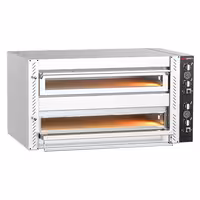 Electric Deck Pizza Oven - Twin Deck - Refractory Stone Deck - 6+6 x Ø 30cm (12") - Mechanical Controls - up to 450°C