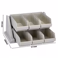 CAMBRO | Versa Organizer - small shelf with 6 containers - 511x488mm - speckled gray